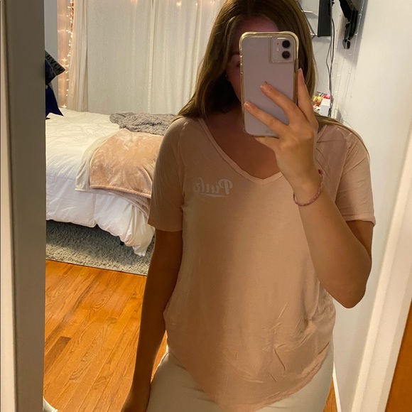 Pink v neck t shirt - Picture 5 of 5